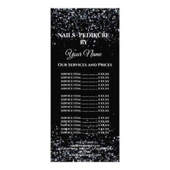 Branding-Preisliste Nails Schwarz-weiß Werbekarte Rack Card