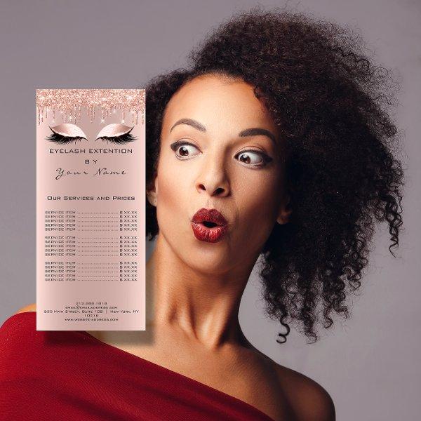 Branding Price List Lashes Extension Eyes Drips Rack Card