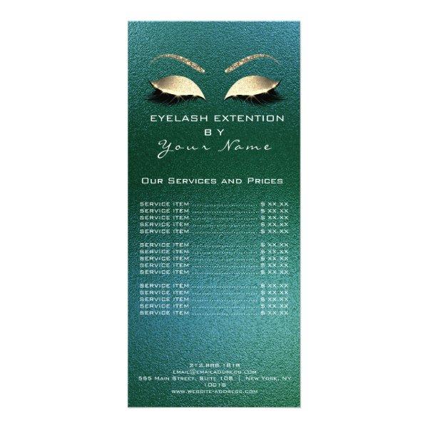 Branding Price List Lashes Extension Tropical Cali Rack Card