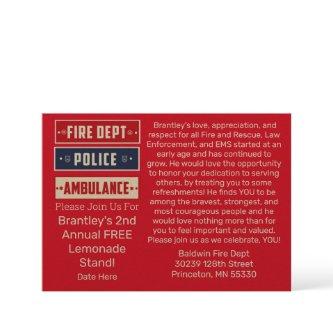 Brantley's Fire Police Ambulance Thunder_Cove Post Invitation
