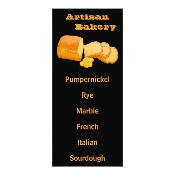 Bread List for Bakery Rack Card