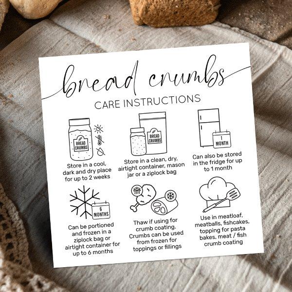 Breadcrumbs Care Guide Minimal Logo Bread Bakery Square