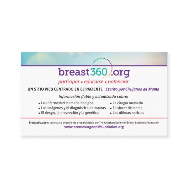 Breast360.org patient education cards - eng/sp