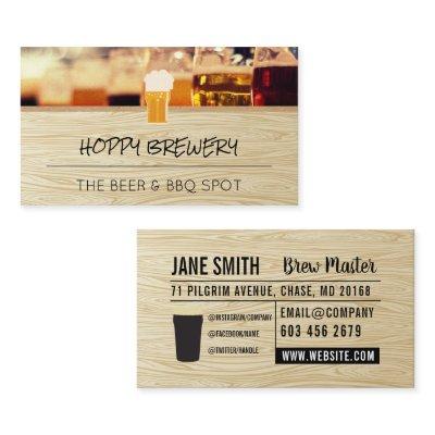 Brewery | Beer Logo | Wood Grain