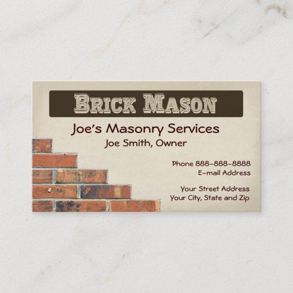 Brick Mason Masonry