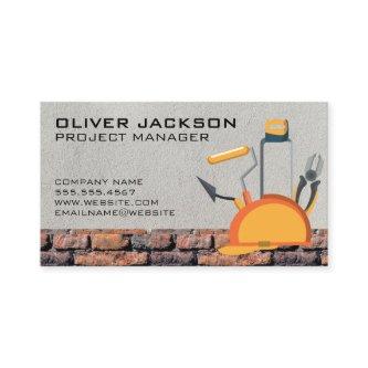 Brick Wall | Construction Tools and Hard Hat