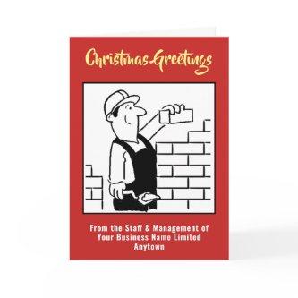 Bricklayer and House Builder Christmas Card