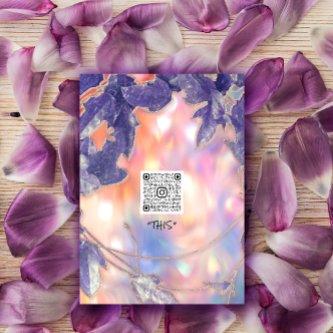 BRIDAL HOLOGRAPH MODERN LEAFS WREATH QR LOGO INVITATION