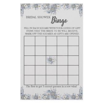 Bridal Shower Bingo Gray Floral Game Card Flyer