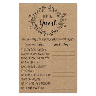 Bridal Shower Game Find The Guest Card Flyer