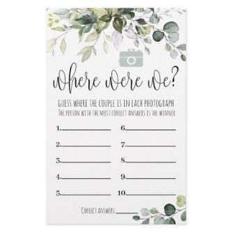 Bridal Shower Game Where Were We Card Flyer