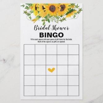 Bridal Shower Games Sunflowers Bingo Card Flyer