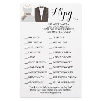 Bride & Groom Wedding Reception I Spy Game Card Flyer