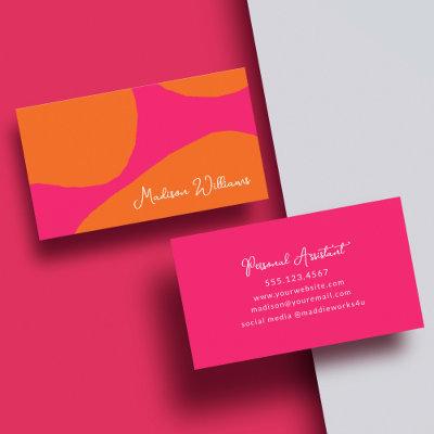 Bright and Bold Hot Pink and Orange Abstract