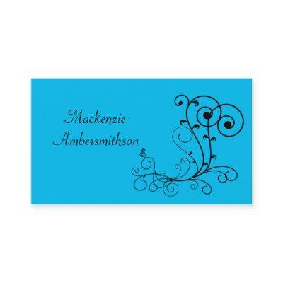 Bright Blue Black Swirl