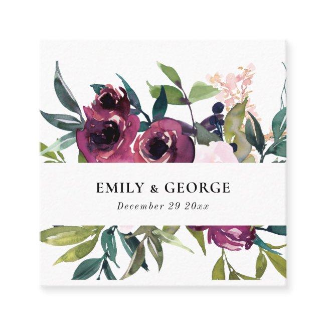 BRIGHT BLUSH BURGUNDY FLORAL BUNCH WEDDING WEBSITE SQUARE