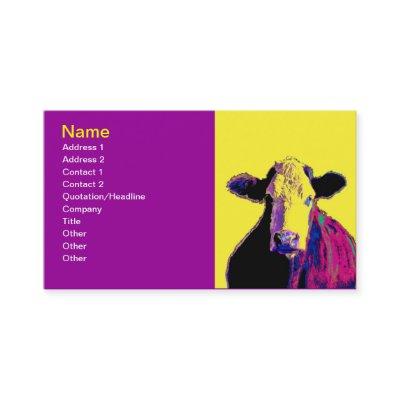 bright bold cow pop art  template