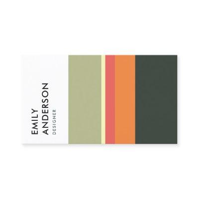 BRIGHT BOLD MODERN ORANGE BEIGE PINK NAVY STRIPES