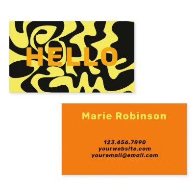 Bright Colorful Yellow Orange Black Modern Hello