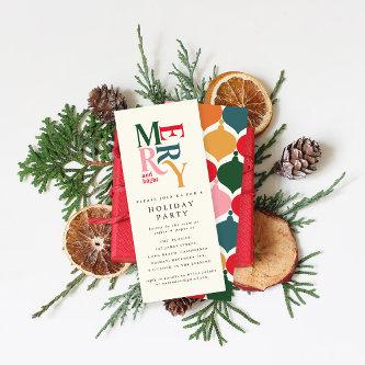 bright colourful corporate Christmas holiday party Invitation