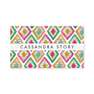 Bright Diamonds Watercolor Modern Pattern