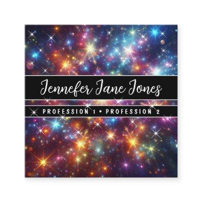 Bright Galaxy Nebula Glitter Sparkling Stars     Square