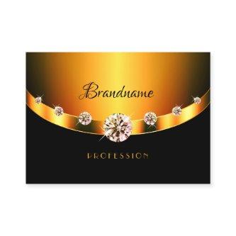 Bright Gold Effect Black with Sparkling Diamonds