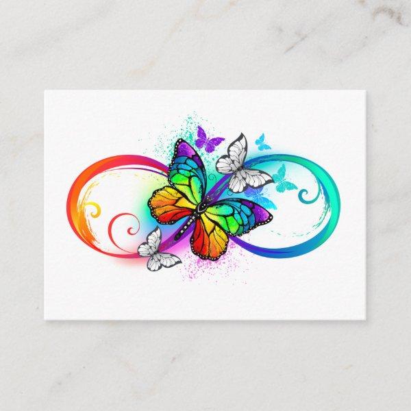 Bright infinity with rainbow butterfly