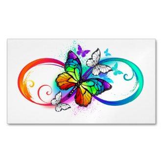 Bright infinity with rainbow butterfly  magnet