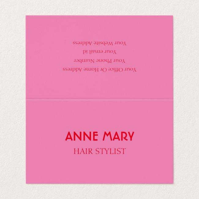 Bright Orange Pink Modern Bold Salon Hair Stylist