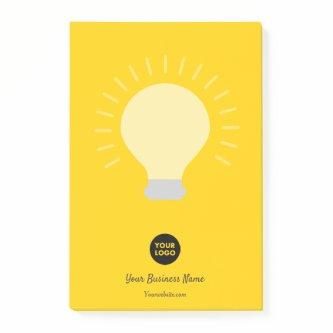 Bright Orange Your Logo Light Bulb Post-it Notes