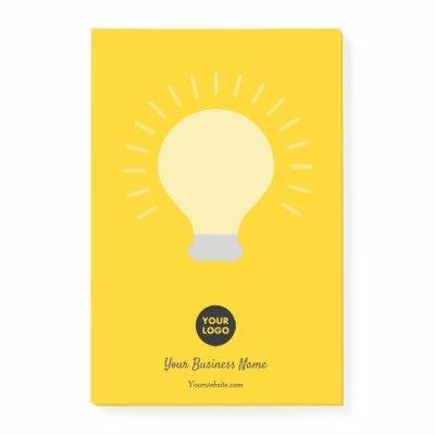Bright Orange Your Logo Light Bulb Post-it Notes