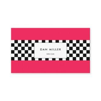 Bright pink and checkerboard