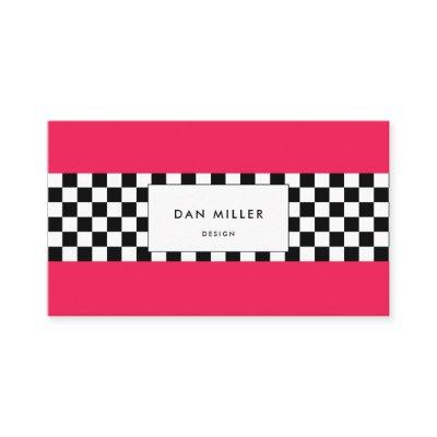 Bright pink and checkerboard