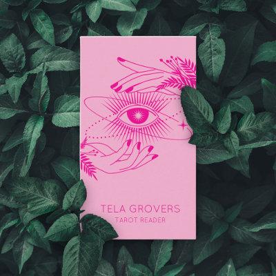 Bright Pink Chic Modern Mystic Tarot Reader