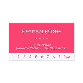 Bright Pink Punch Loyalty Coffee Card