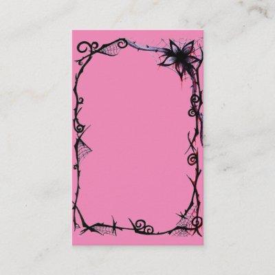 Bright Powder Pink w/Goth Scroll Black Rose
