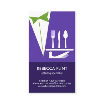 Bright Purple Tuxedo Serving Plate Cutlery