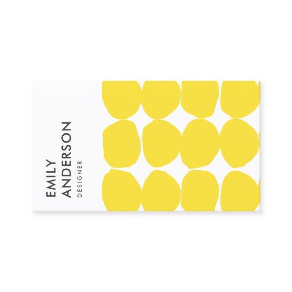 BRIGHT RETRO LARGE HAND DRAWN YELLOW POLKA DOTS