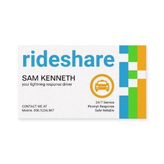 Bright Vertical Stripes Big Letters Ride Share