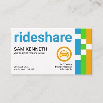 Bright Vertical Stripes Big Letters Ride Share