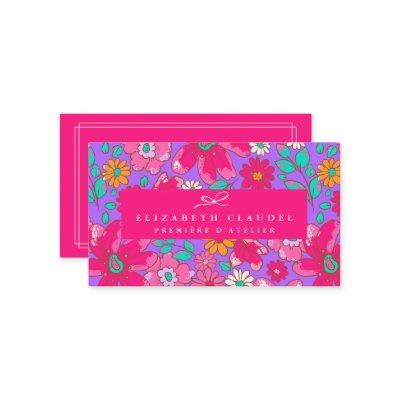 Bright Violet Purple and Hot Pink Floral