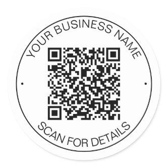 Bright White QR Code Smart Contact Classic Round Sticker