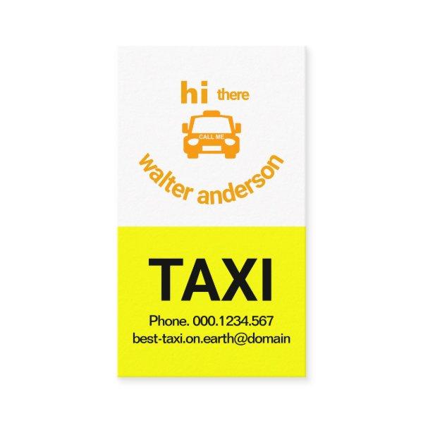 Bright Yellow Cute Winking Taxi Eye Cab Driver