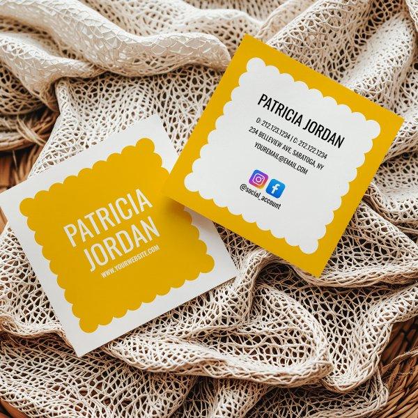 Bright Yellow modern Wave Simple Social Media Icon Square