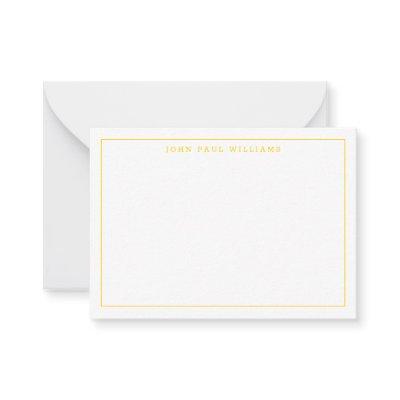 Bright Yellow Professional Simple Thin Border Note Card