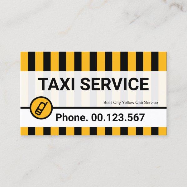 Bright Yellow Taxi Lines Private Hire Cab Driver