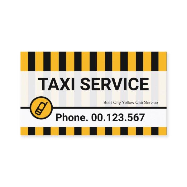 Bright Yellow Taxi Lines Private Hire Cab Driver