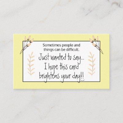 Brighten Your Day Yellow Floral Kindness Cards