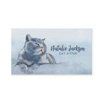 British Blue Cat Watercolor